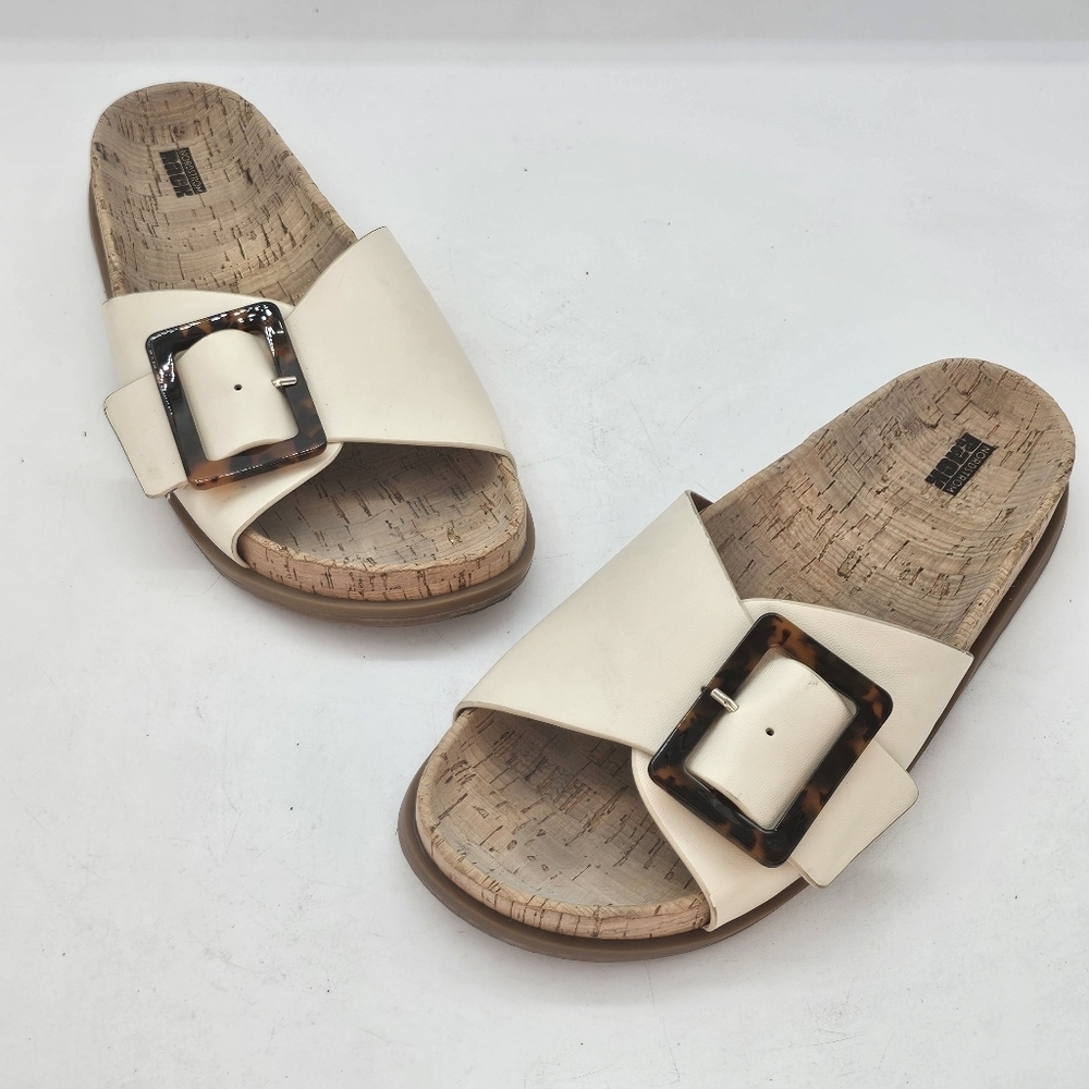 Nordstrom Evelina Buckle Slide Sandal Ivory Vanilla Women’s Size 8 Preowned - Picture 5 of 7